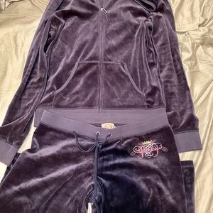 Juicy Couture dark blue velour tracksuit